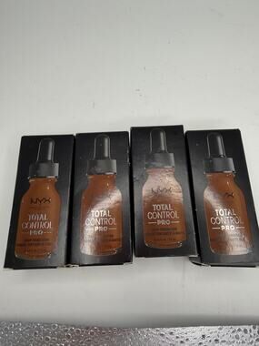 NYX Total Control Pro Drop Foundation Lot of 4 0.43 oz 13ml Mocha New in Box
